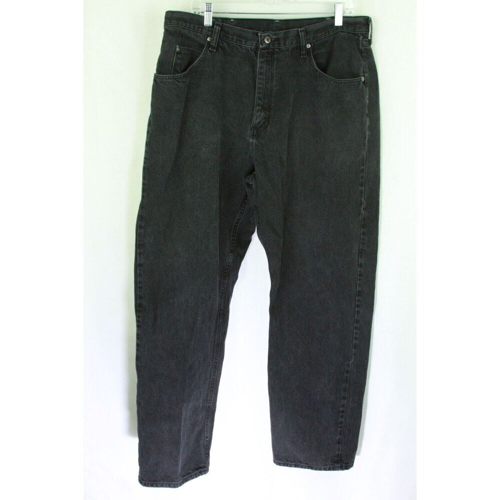 Wrangler Mens Black Jeans Denim Relaxed Fit Size 38/32 EUC
